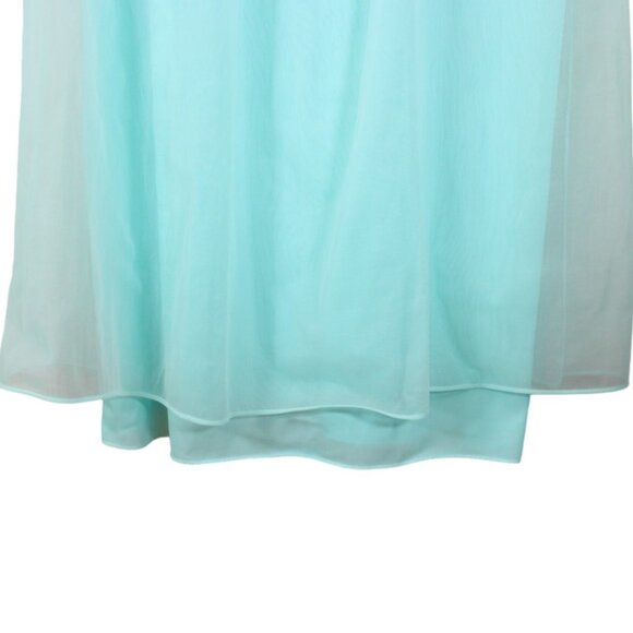 Vintage French Maid Nightgown Aqua Blue Small Full Length Short Sleeves SW52 - Picture 5 of 13